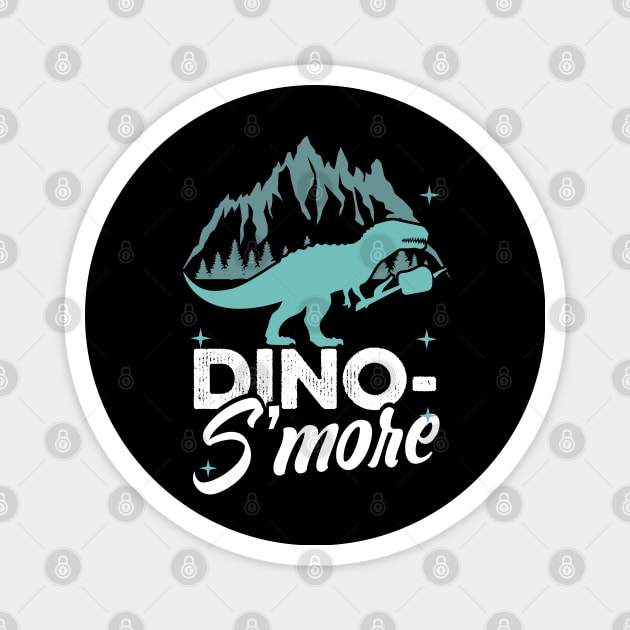 Dinosaur Design Dino-S'more Camping Gift Magnet by InnerMagic